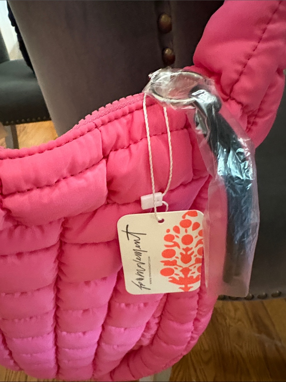 FP Movement by Free People Quilted Bubble Shoulder Bag in Hot Pink - Picture 3 of 4